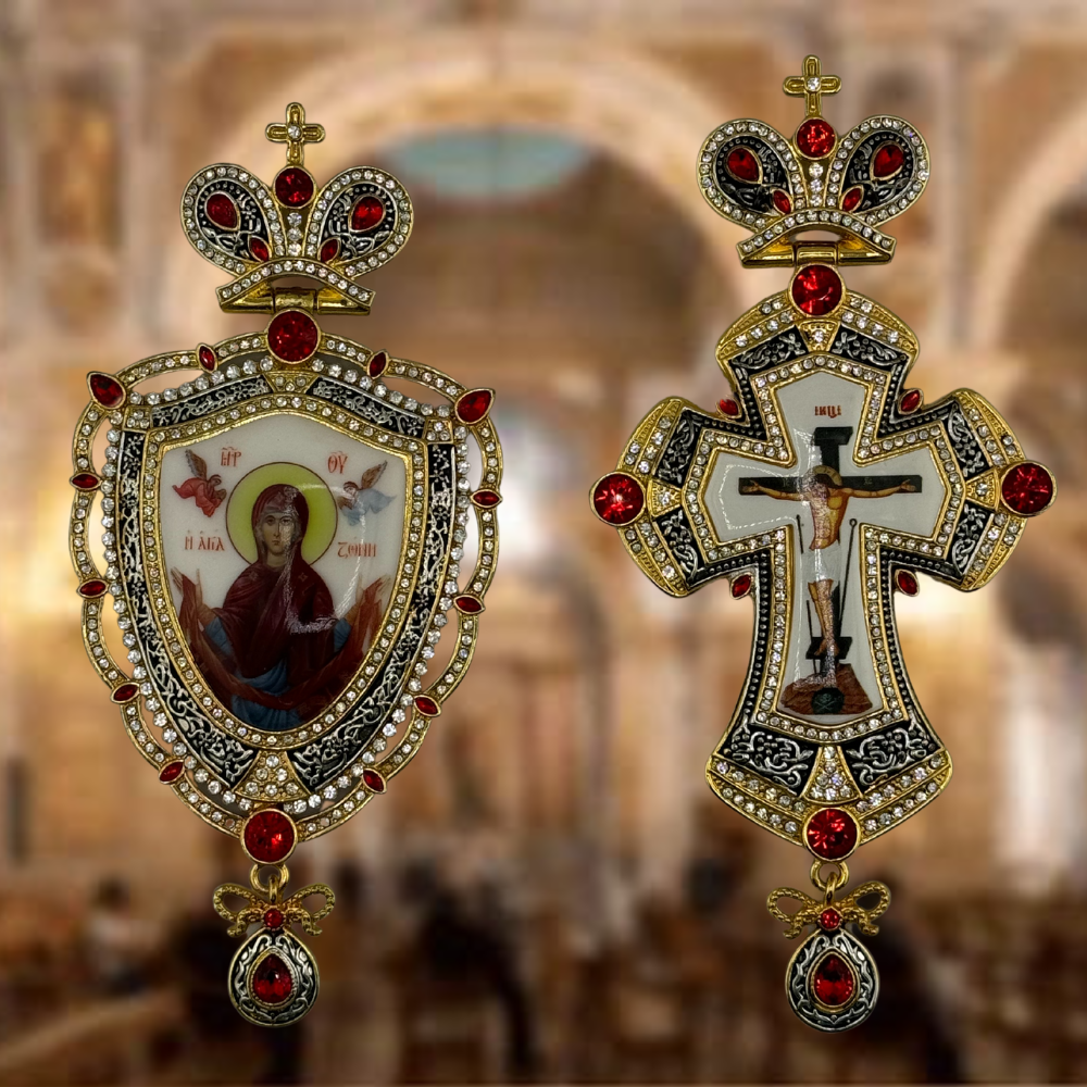 Orthodox Pectoral Cross with Panagia for Bishop Orthodox Pectoral Cross with Panagia for Bishop